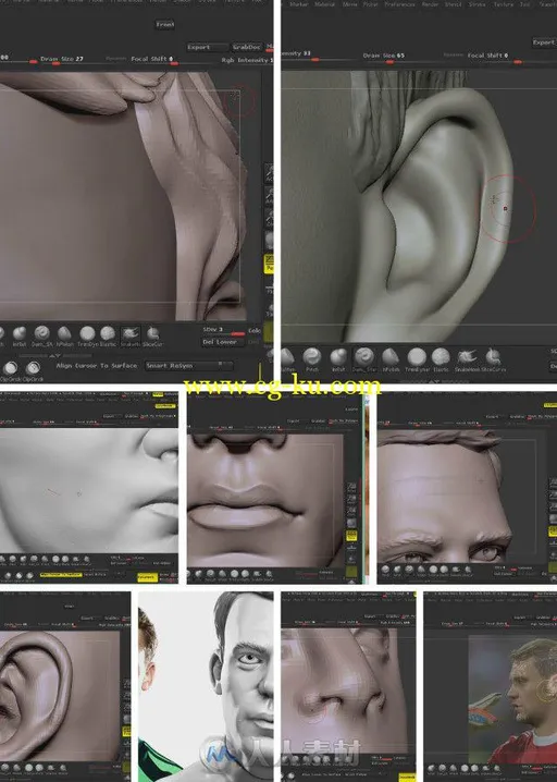 ZBrush角色高精度面部雕刻训练视频教程 Digital-Tutors Likeness Sculpting in ZBrush的图片1