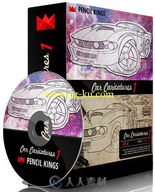 Photoshop汽车数字绘画技术视频教程 PencilKings Car Caricatures 1的图片2