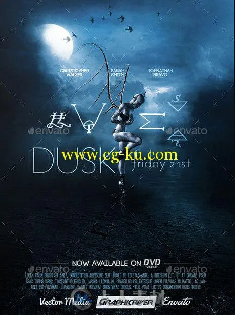 影视级宣传海报PSD模板 Graphicriver Dusk Movie Poster 10303040的图片1