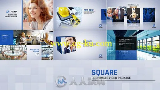 企业公司全面展示动画AE模板 Videohive Square Corporate Video Package 10121305的图片2