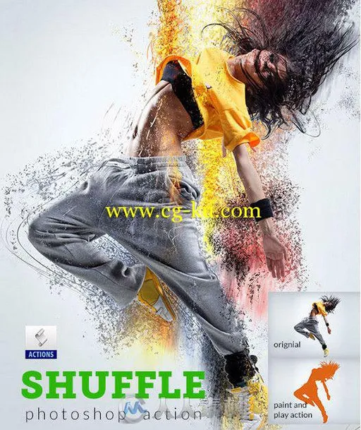 超酷动感水墨风格PS动作 Graphicriver Shuffle Photoshop Action 10082600的图片1