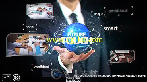 触碰未来展示动画AE模板 Videohive Future Touch v1.0 10432420的图片2