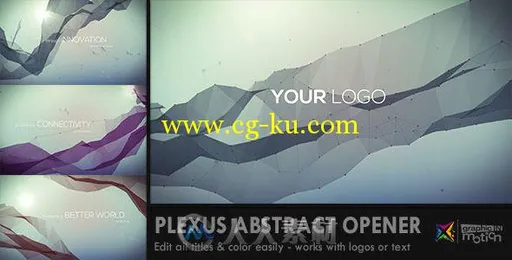 抽象波纹展示动画AE模板 Videohive Plexus Abstract Opener 9220731的图片2