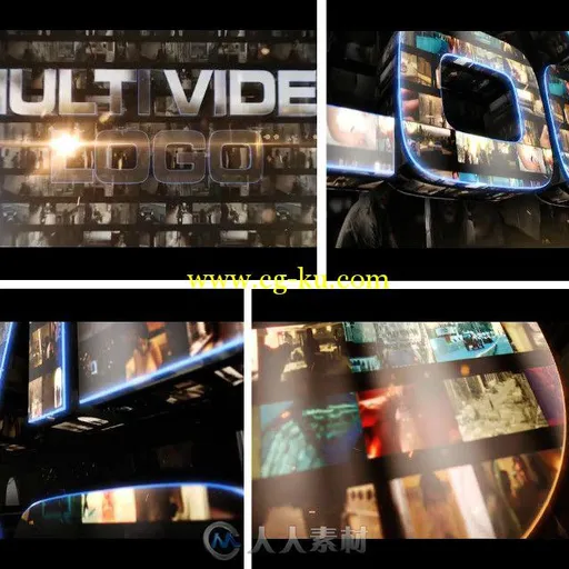 影视巨幕展示动画AE模板 Videohive Multi Video Logo 10405770的图片1