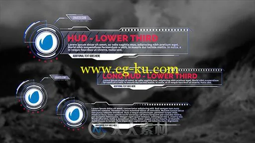 超酷讯息横栏动画AE模板 Videohive HUD Lower Thirds 10511385的图片1