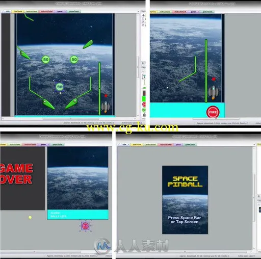 弹珠游戏完整制作视频教程 Udemy Create a Space Pinball Game in Construct 2的图片1