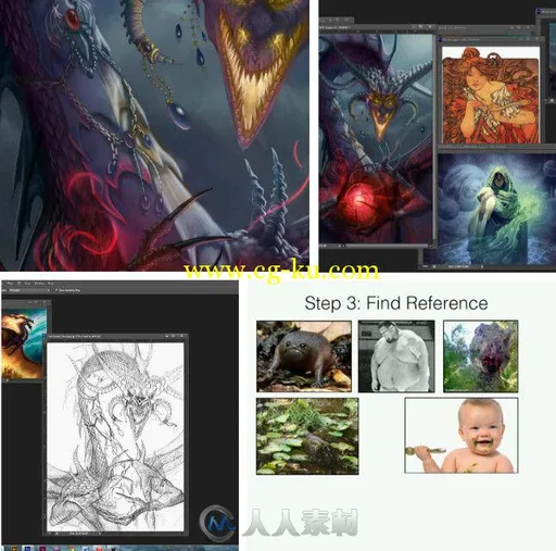 龙怪绘画艺术设计训练视频教程 SkillShare Design Dragons with Personality的图片1