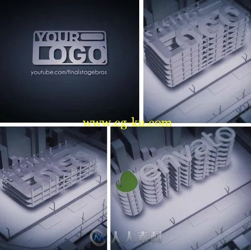 暗黑城市Logo演绎动画AE模板 Videohive Dark Buildup Logo 7374386的图片1