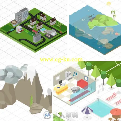 乐高城市展示动画AE模板 Videohive Lopo Isometric Explainer Kit 9303389的图片1