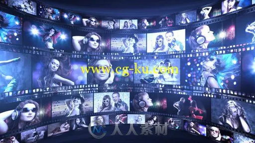 胶片影视动态墙展示动画AE模板 Videohive Film Reel Studio 10036205的图片2