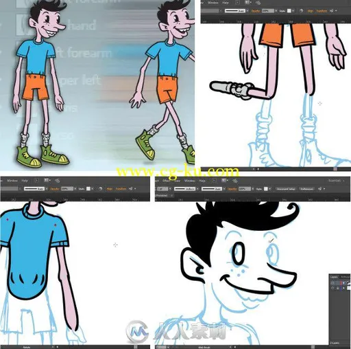 Illustrator二维角色创作实例训练视频教程 Digital-Tutors Creating a Poseable 2D...的图片1