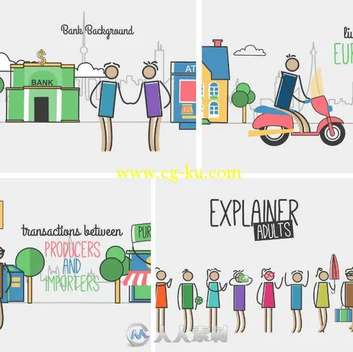 生活元素演示动画AE模板 Videohive Explainer Lines Toolkit 10550639的图片1