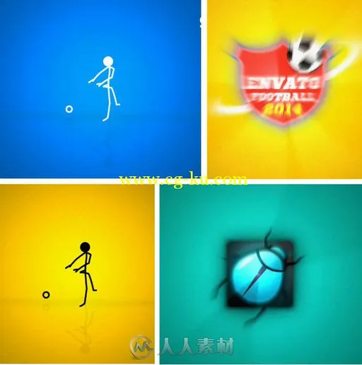 踢球动作Logo演绎动画AE模板 Videohive Soccer Logo Reveal 7824626的图片1