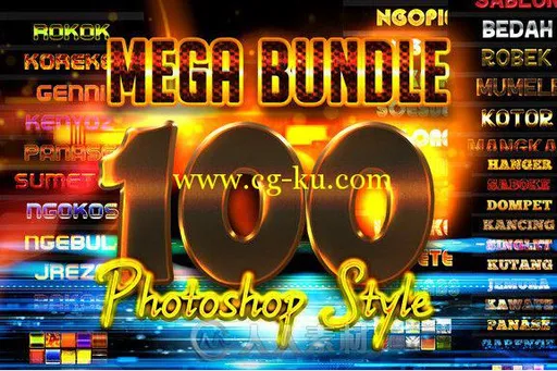 100超级特效字体PS模板 Creativemarket Mega bundle 100 Photoshop Styles 218061的图片2