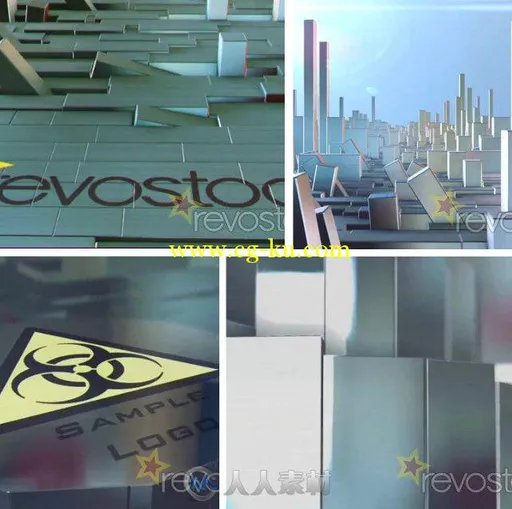 金属科幻Logo演绎动画AE模板 RevoStock Metal Logo Sci-Fi的图片1