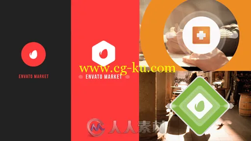 简洁设计logo演绎动画AE模板 Videohive Flat Logo Reveal 10680169的图片1