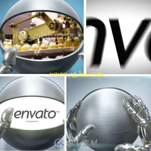 机械手臂Logo演绎动画AE模板 Videohive Robotic Hands 9213531的图片1