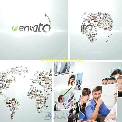 多媒体汇聚Logo演绎动画AE模板 Videohive Multi Video Corporate World Logo Revea...的图片1