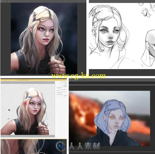 靓丽女孩大师级手绘训练视频教程 Cubebrush Painting Character Portraits的图片1