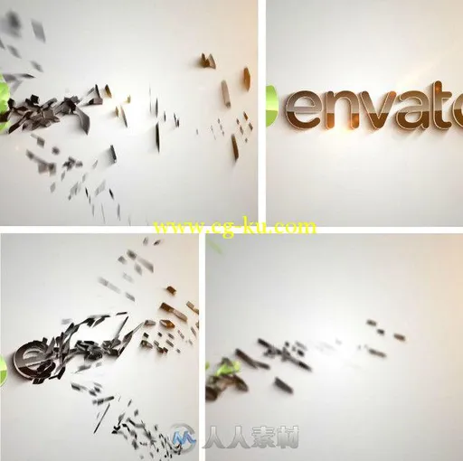 旋转元素Logo演绎动画AE模板 Videohive Clean Part Logo Intro 8454537的图片1