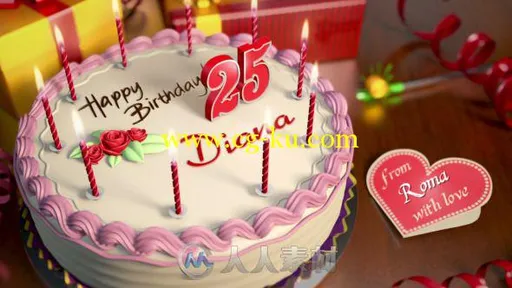 生日蛋糕礼物祝福动画AE模板 Videohive Happy Birthday 8751464的图片1