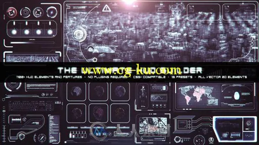 终极HUD界面动画AE模板合辑 Videohive The Ultimate HUD Builder 10848371的图片1