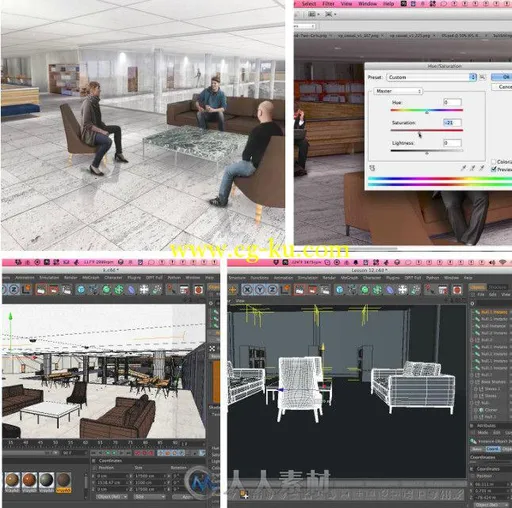 C4D室内效果图制作训练视频教程 Digital-Tutors Creating Large Scale Interior Re...的图片1