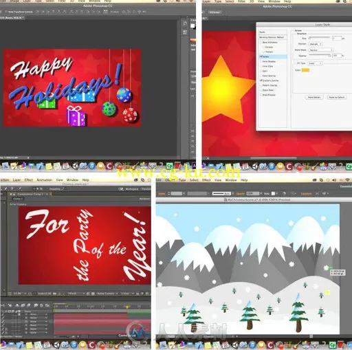 AE与PS节日宣传设计训练视频教程 Udemy Adobe Holiday Season Bundle的图片1