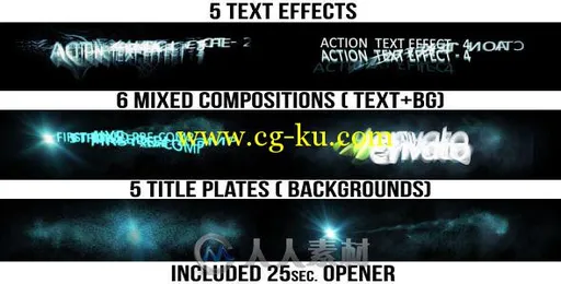 闪电标题演绎动画AE模板 Videohive Action Titles 5499178的图片2