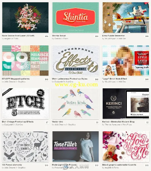 Creativemarket精品平面素材2015年4月合辑 Creative Market April Bundle的图片2