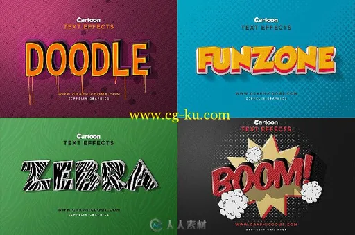 可爱卡通文字特效PSD模板 Creativemarket Cartoon Text Effects 240554的图片2