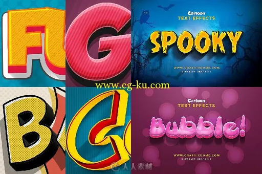 可爱卡通文字特效PSD模板 Creativemarket Cartoon Text Effects 240554的图片3