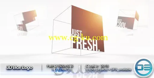 三维抽象盒子Logo演绎动画AE模板 Videohive 3D Box Logo 4369042的图片2