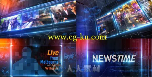 华丽广播电视包装动画AE模板 Videohive Broadcast News Package 10877546的图片2