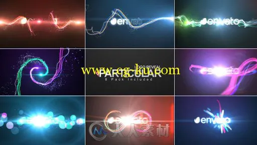 8组超炫粒子Logo演绎动画AE模板 Videohive Particular Logo Reveal Pack 7694673的图片2