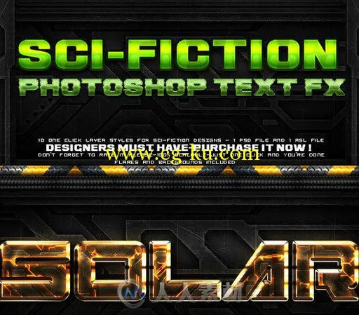 科幻风格字体特效PSD模板 Graphicriver Sci-fi Layer Styles 6049950的图片2