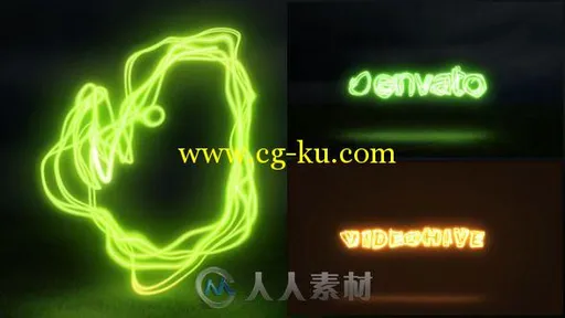 霓虹炫光Logo演绎动画AE模板 Videohive Light Painting Logo 11047695的图片2