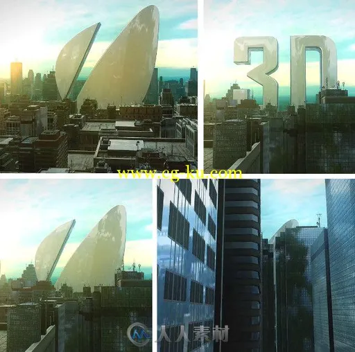 超级城市Logo演绎动画AE模板 Videohive Massive City Logo 7698875的图片1