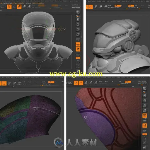 ZBrush机甲战士头盔雕刻制作视频教程第二季 3DMotive Mech Head Sculpting Series ...的图片1