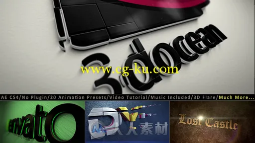 20组超级三维Logo演绎AE模板合辑 Videohive 3D Logo Title Intro Animation Kit Re...的图片1