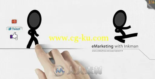 可爱跑酷营销推广展示动画AE模板 Videohive E-Marketing with Inkman 5604860的图片2