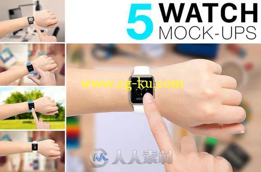 精美Apple Watch苹果手表PSD模板 Creativemarket Apple Watch Mockups 256844的图片1