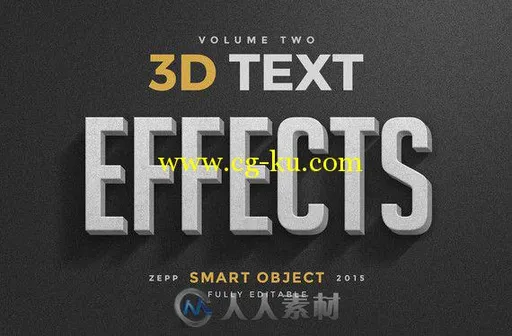 三维立体质感字体特效PSD模板 Creativemarket 3D Text Effects Vol.2 261785的图片1