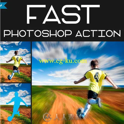 动感快速视觉特效PS动作 Graphicriver Fast Photoshop Action 11365546的图片1