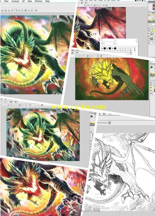 PS超级巨龙手绘艺术训练视频教程 Digital-Tutors Painting a Dynamic Dragon in Ph...的图片1