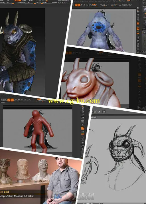 ZBrush与PS超凡概念生物制作训练视频教程 Sculpting a Creature with ZBrush and P...的图片1