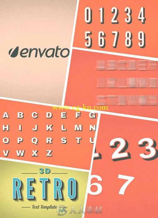 复古三维字体展示动画AE模板 Videohive 3D Retro Kinetic Typography 9596311的图片1