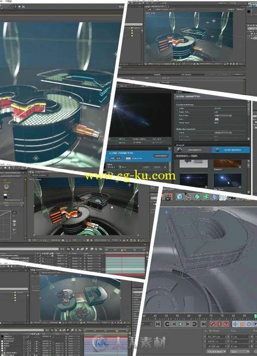 C4D与AE电视包装动画制作实例视频教程 CGcircuit Creating a Broadcast Intro in C4D的图片1