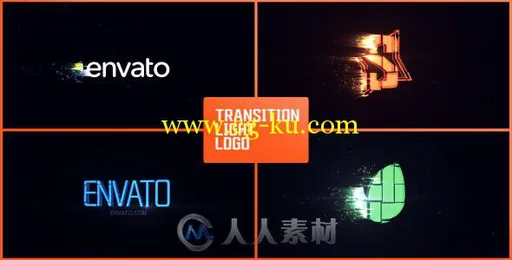 极速闪吹Logo演绎动画AE模板 Videohive Transition Light Logo 10507395的图片1