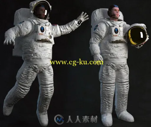 宇航员完整高精度3D模型 TurboSquid Astronaut Rigged的图片1